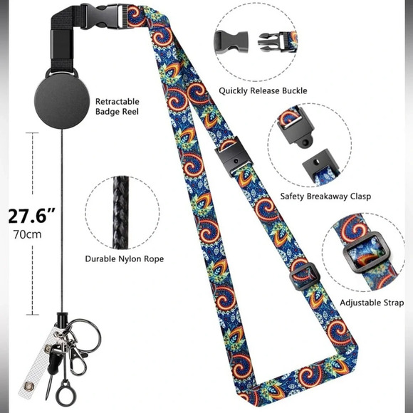 🆕 UpUGo Heavy Duty Retractable Neck and Wrist Lanyard Set - Picture 3 of 8